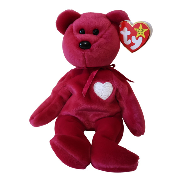 VTG TY Beanie Babies Valentine Lot of 2 – Love Bear & Sweetly Dog | Retired MWMT - Picture 3 of 12